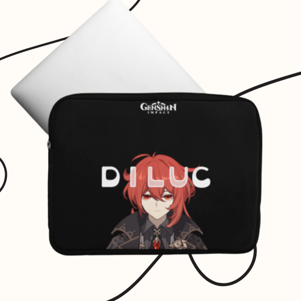 Genshin Diluc Laptop Sleeve V2 | iPad Sleeve, MacBook Air Sleeve, iPad Bag, Laptop Bag