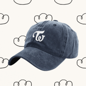 Vintage Cap : 'Twice' Edition | Coton Denim Kpop Hat "Twice" | Kpop Merch navy blue