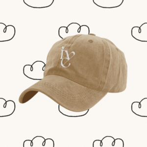 Vintage Cap : 'Ive' Edition | Coton Denim Kpop Hat IVE | Kpop Merch beige khaki