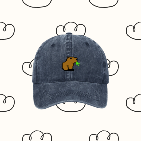 Navy Blue Chill Capybara Hat | Retro Style | Capybara hat | Baseball Cap Retro Cap | Retro Style Cap | Penguin Gift | Unisex Gift for Capybara lovers