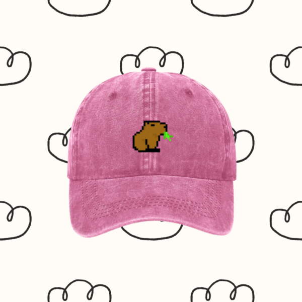 Pink Chill Capybara Hat | Retro Style | Capybara hat | Baseball Cap Retro Cap | Retro Style Cap | Penguin Gift | Unisex Gift for Capybara lovers