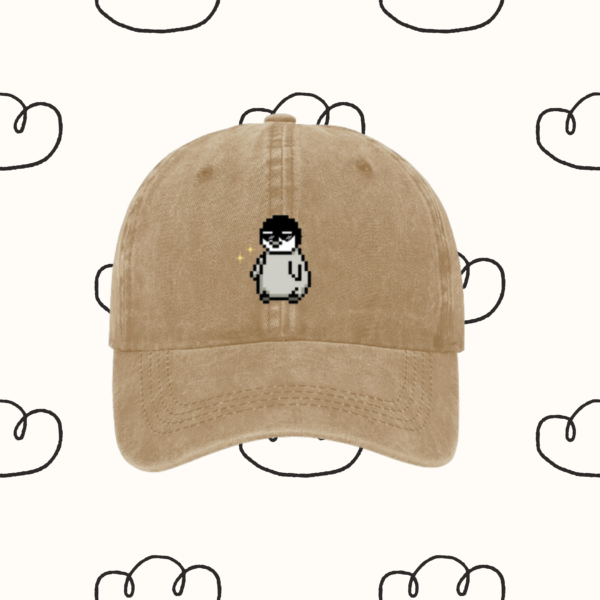 Beige Cool Penguin Hat by HAVENBLOOMS