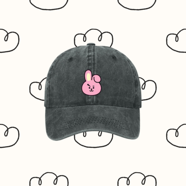 Charcoal Grey Denim Hat / Cap : 'Army' BT21 Edition | Coton Denim Kpop Hat, BTS 'Cooky' | Kpop Merch