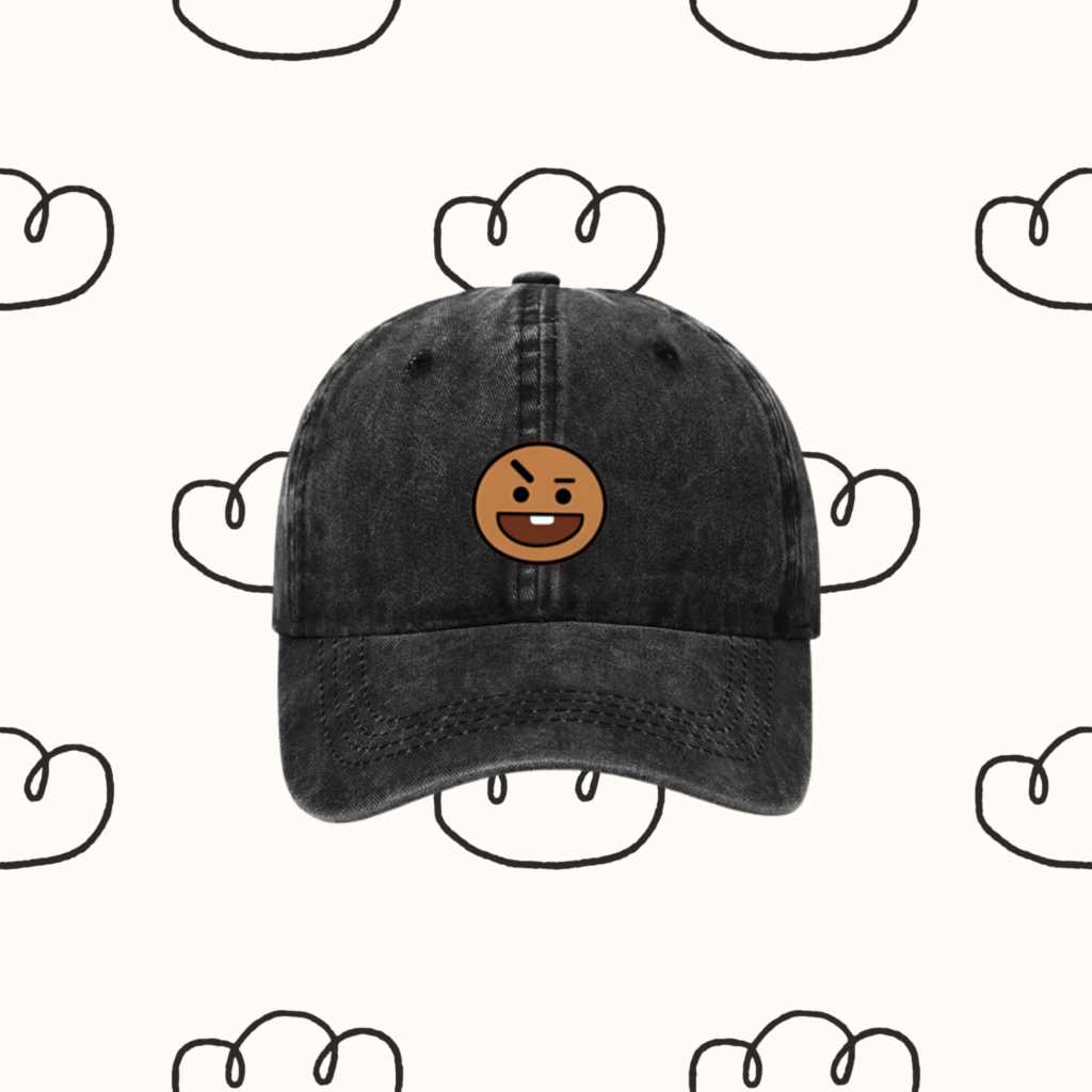 Black Denim Hat / Cap : 'Army' BT21 Edition | Coton Denim Kpop Hat, BTS 'Shooky' | Kpop Merch