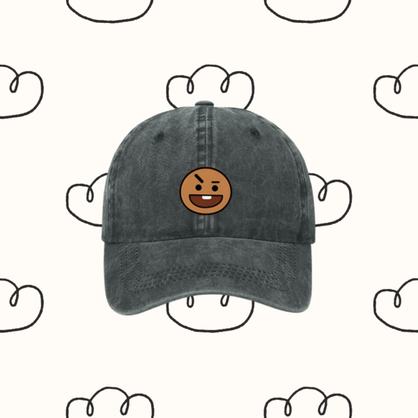 Dark Grey Denim Hat / Cap : 'Army' BT21 Edition | Coton Denim Kpop Hat, BTS 'Shooky' | Kpop Merch