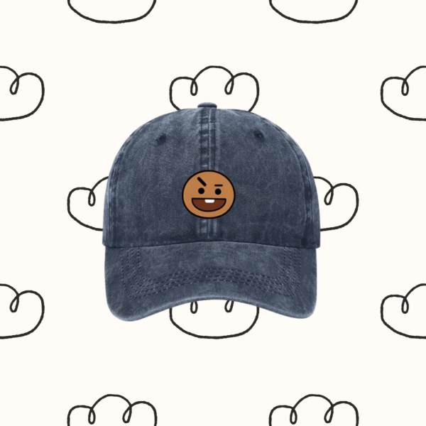 Navy Denim Hat / Cap : 'Army' BT21 Edition | Coton Denim Kpop Hat, BTS 'Shooky' | Kpop Merch