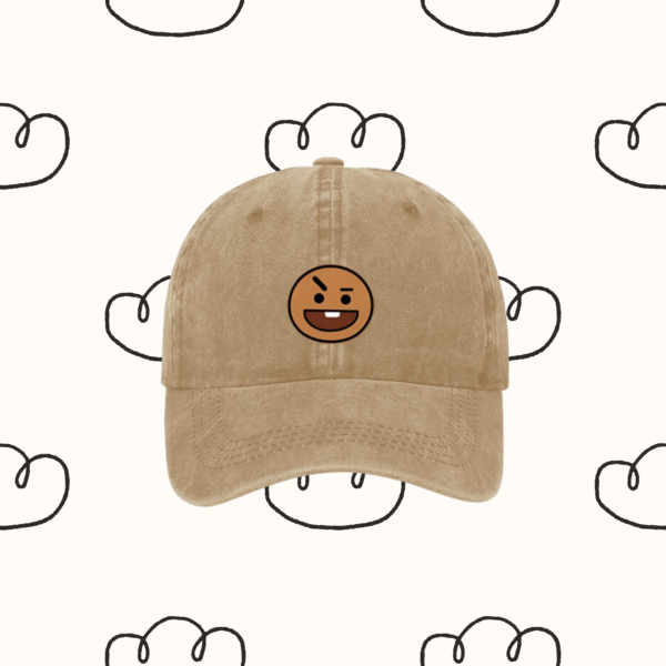 Beige Denim Hat / Cap : 'Army' BT21 Edition | Coton Denim Kpop Hat, BTS 'Shooky' | Kpop Merch