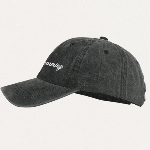 Vintage Cap with Embroidery : "Keep Dreaming" | Coton Denim Kpop Hat | Sweet Words
